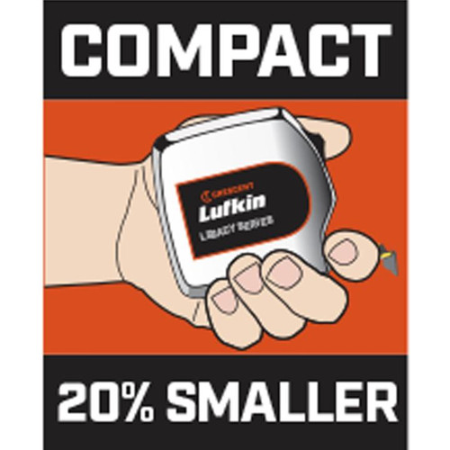 LUFKIN 1-1/8 in x 26 ft Chrome Case Yellow Clad Tape Measure