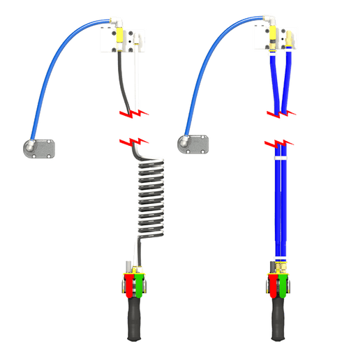 Knight Global Tandem Up/Down Pendant Control, Coiled Hose