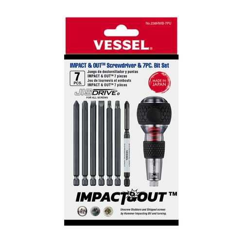 Vessel Impact & Out Screwdriver & 7 Pc Bit Set - 238HWB7PU