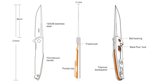 Fenix Ruike Folding Knife with Titanium Handle
