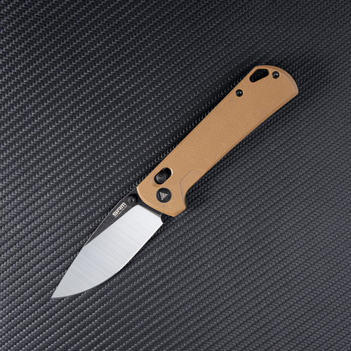 Fenix SRM Tan Handle Folding Knife with Partial Black Blade