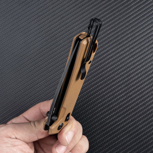 Fenix SRM Tan Handle Folding Knife with Partial Black Blade