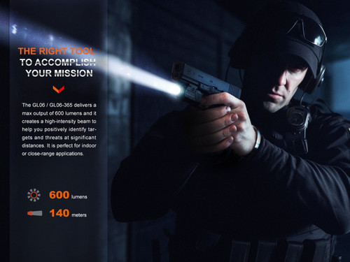 Fenix 600 Lumen Tactical Pocket Pistol Light for Long Gun