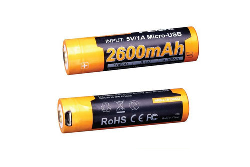 Fenix 18650 USB Rechargeable Battery, 2600mAh
