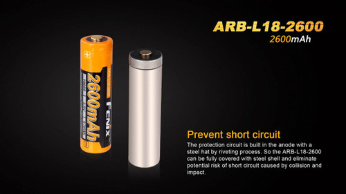Fenix 18650 Rechargeable Battery, 2600mAh