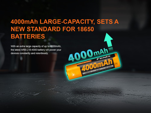Fenix 18650 Rechargeable Battery, 4000mAh