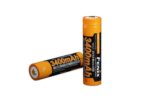 Fenix 18650 USB Rechargeable Battery, 3400mAh
