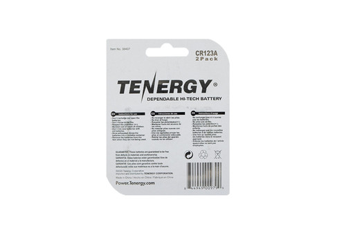 Fenix Set of 2 Tenergy CR123A 3v Propel Lithium Battery with PTC Retail Carded