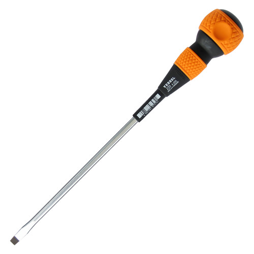 Vessel Tools Ball Grip Slotted Screwdriver, 6 x 200mm