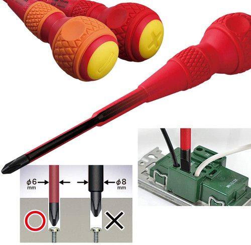 Vessel Tools Set of 5 Ball Grip Insulated Screwdriver