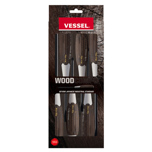 Vessel Tools Set of 6 Wood-Compo Non-Slip Screwdriver