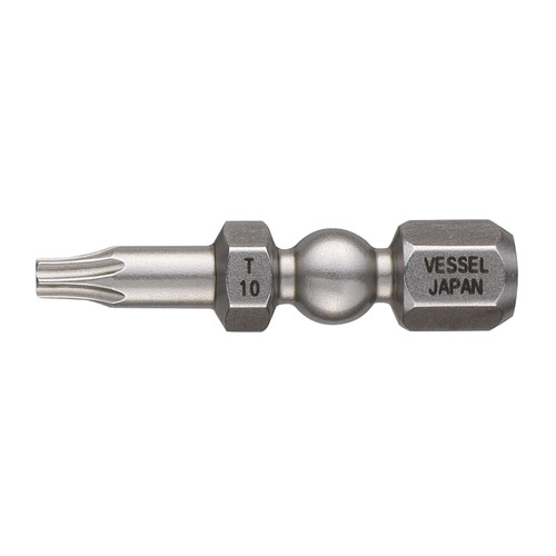 Vessel Tools Set of 25 Impact Ball Torsion Bit, T10 x 30mm