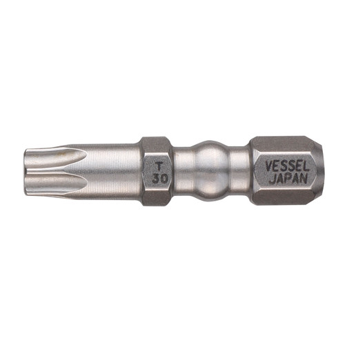 Vessel Tools Set of 25 Impact Ball Torsion Bit, T30 x 30mm