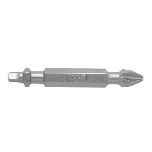Vessel Tools Set of 2 Neck Double-Ended Torsion Power Bit, PH2, SQ2 x 50mm