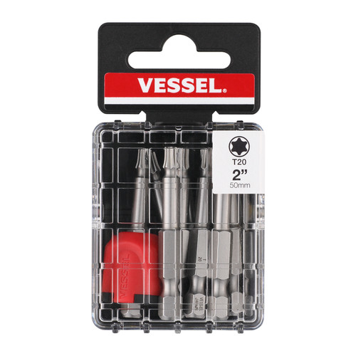 Vessel Tools Set of 10 Neck Torsion Power Bit with Magnetic Enhancer, T20 x 50mm