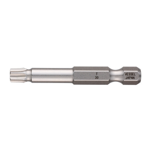 Vessel Tools Set of 10 Neck Torsion Power Bit with Magnetic Enhancer, T30 x 50mm