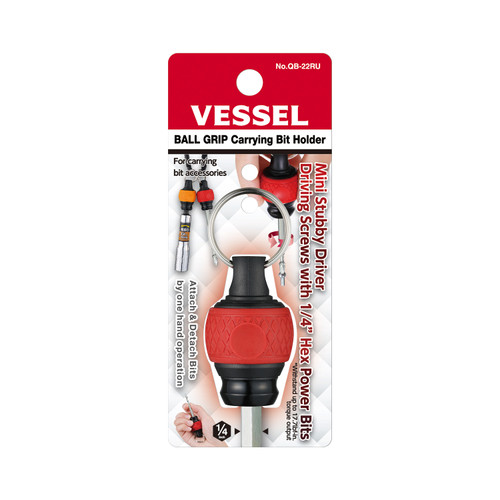 Vessel Tools Ball Grip Carrying Red Bit Holder