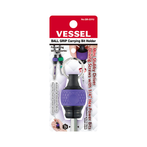 Vessel Tools Ball Grip Carrying Violet Bit Holder