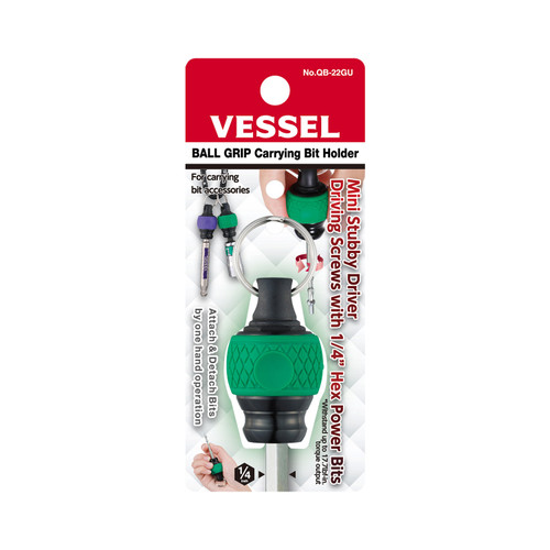 Vessel Tools Ball Grip Carrying Green Bit Holder