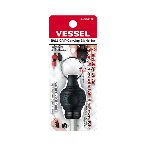 Vessel Tools Ball Grip Carrying Black Bit Holder