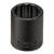 Wright Tool 3/8 in Drive 12-Point Standard SAE Black Industrial Hand Socket, 1/2 in
