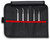 Knipex 92 00 03 KN | 6 Pc Stainless Steel Tweezers Set in Tool Roll, SMD