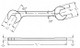 Wright Tool 15 deg and 60 deg Double Angle Satin Open End Wrench, 11/32 in x 11/32 in