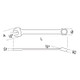 Beta Tools 3/8 in Offset Combination Wrench, Chrome-Plated