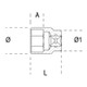 Beta Tools 11mm Hexagon Hand Socket, 6 Point 1/4 in Drive, Chrome-Plated