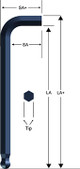 Eklind Long Arm Ball End Hexagon L-Key 3/4 in Individually Carded