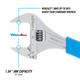 Channellock Code Blue WideAzz Chrome Adjustable Wrench, 8 in