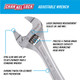 Channellock Precision Extra Slim Jaw Chrome Adjustable Wrench, 6.38 in
