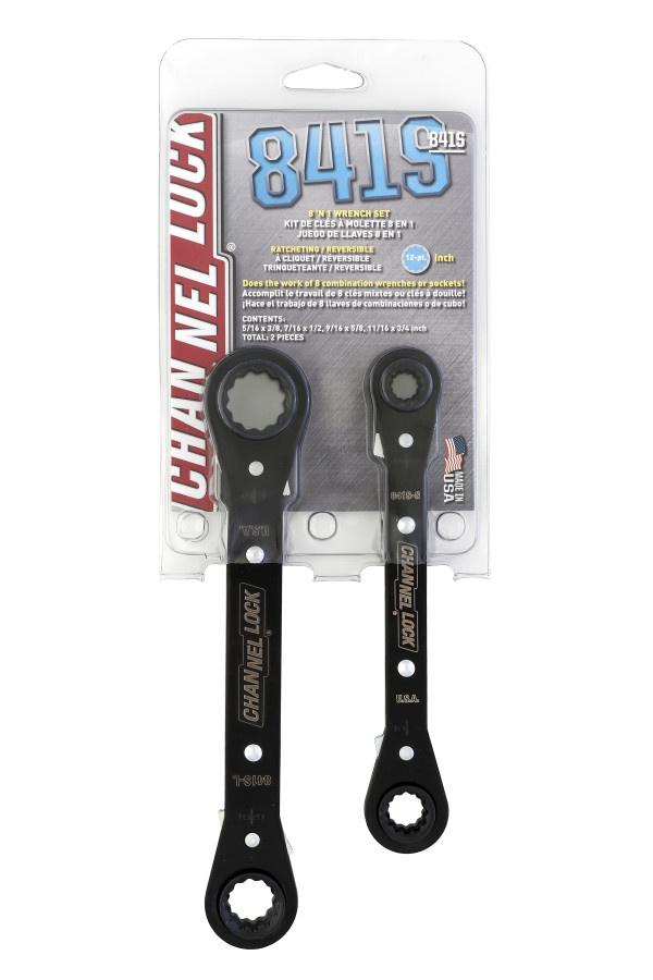 Channellock 841S 8-in-1 SAE Ratcheting Wrench Set | 8 Sizes In 2 Pieces Including 516 38 716 916 58 1116 34inch   Ap B004d56rz0