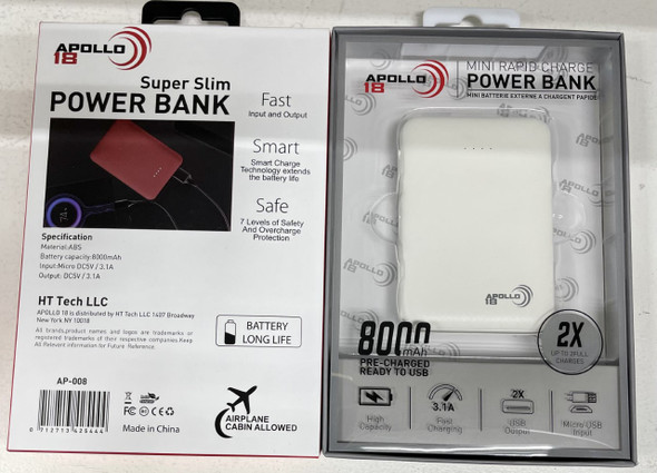 Apollo  Mini Rapid Charge Power Bank 8000mAh