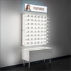 Backlit DW Wall Mount Optical Lockable Shelf Display  47.5" Wide