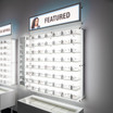 Backlit DW Wall Mount Optical Lockable Shelf Display  47.5" Wide