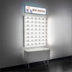 Backlit DW Wall Mount Lockable Optical Shelf Display  36.5" Wide