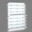 Backlit DW Wall Mount Optical Shelf Display. 36.5" Wide