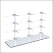 Triple Optical Frame Display Risers with 3x4 Y-Clips in a Row.