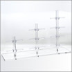 Triple Optical Frame Display Risers with 1 x 2-3-4 Flat Clips.