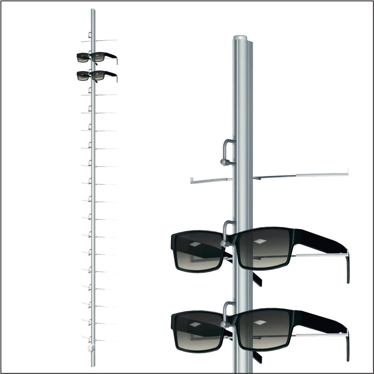 Lockable Mini-Tubix Frame Display Rods | Optical Frame Displays