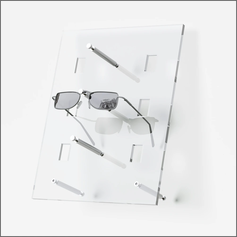 Counter Top PIN Optical Frame & Sunglass Panel - 3 Frames - Clear