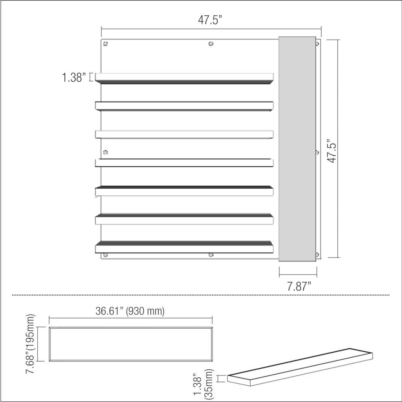 Double spectacle display for LINEAR LED shelves (top)