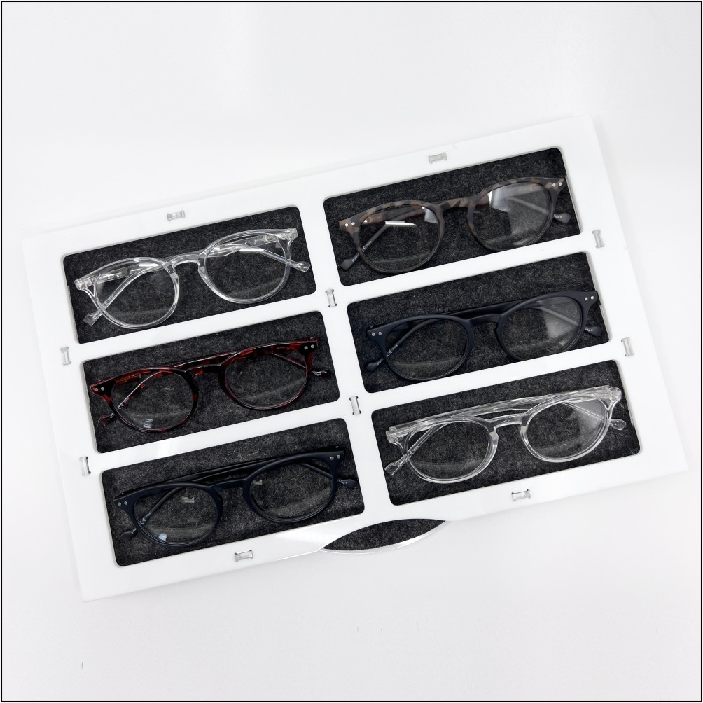 Felt Overlay Tray for 6 Eyeglasses