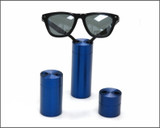 Blue Solid Aluminum Cylindrical Optical Displays