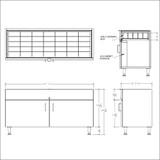 Single Large DW  Optical Cabinets for DW Panels - 47.5" Wide with Glasstop For DW-31-105 Panels
