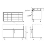 Single Small DW  Optical Cabinets for DW Panels - 36" Wide with Glasstop For DW-31-90 Panels
