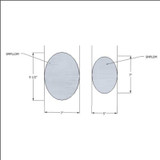 Large Oval Optical Mirror with Bracket