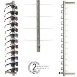 Locking DME-TXT Anodized Aluminum Optical Display & Sunglass Rod 12 positions + Mounting Set.
