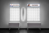 Backlit DW Wall Mount Optical Lockable Shelf Display  47.5" Wide